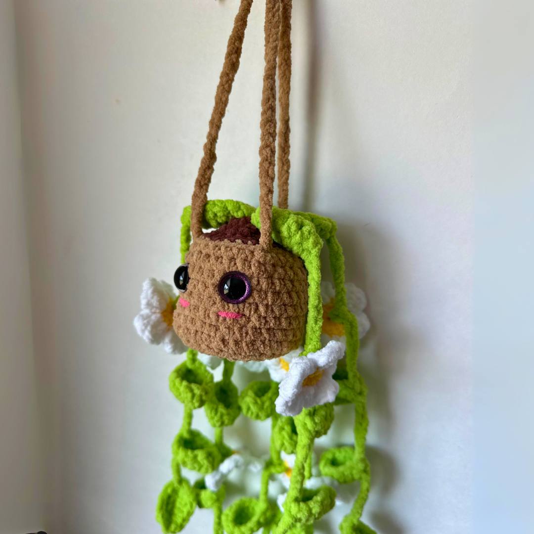 DIY Crochet Kit: Plushie Hanging Plant with Flowers