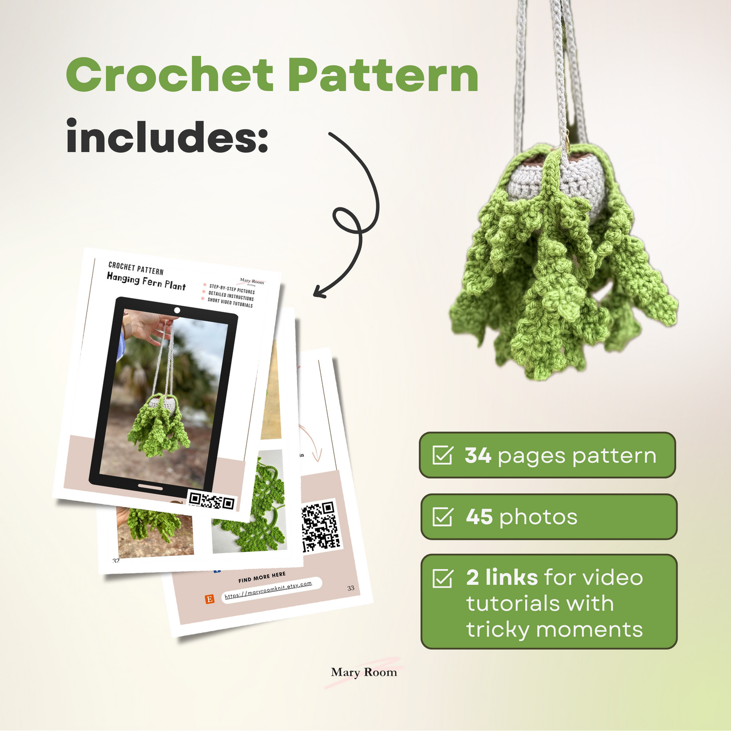 Crochet pattern booklet with step-by-step instructions and process photos