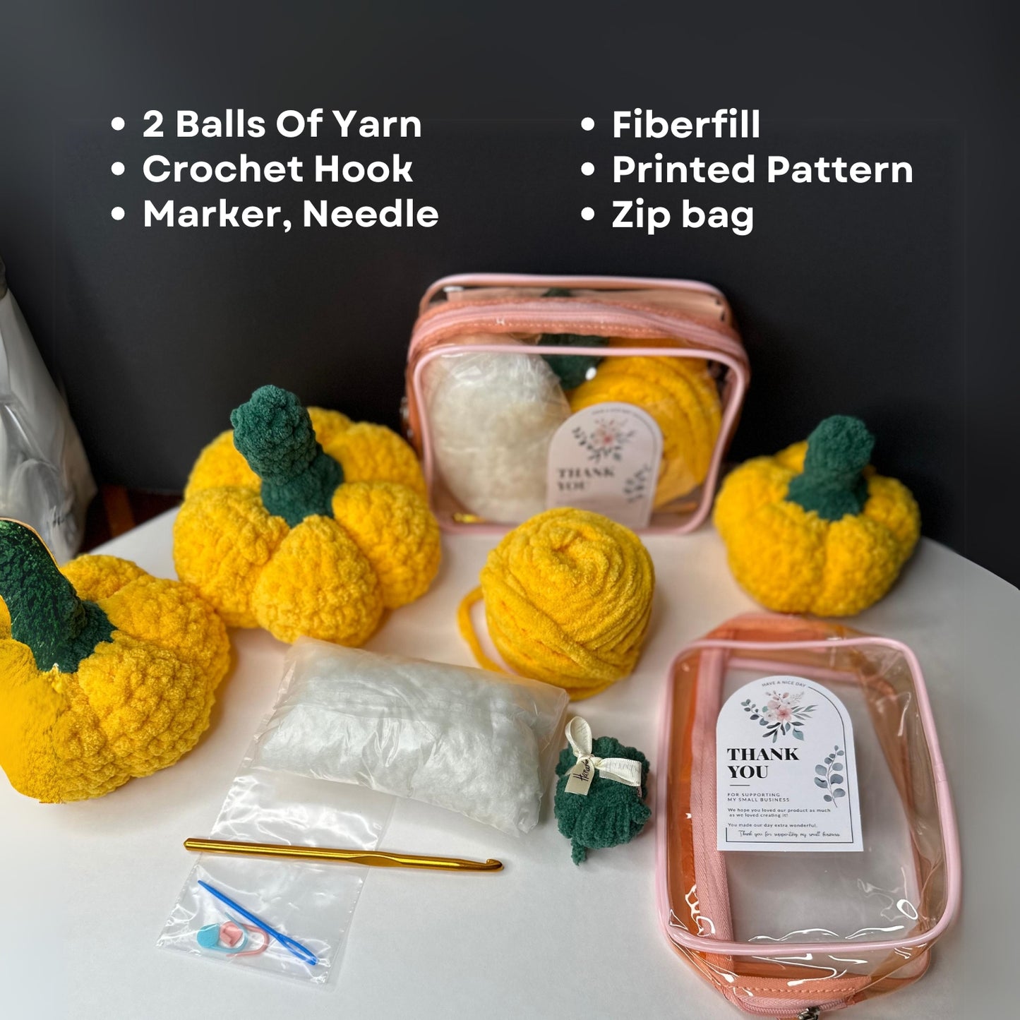 DIY Crochet Kit: Halloween Pumpkin