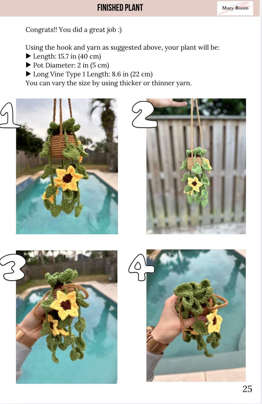 Graphic image detailing step-by-step pattern instructions and stitch guide included in kit