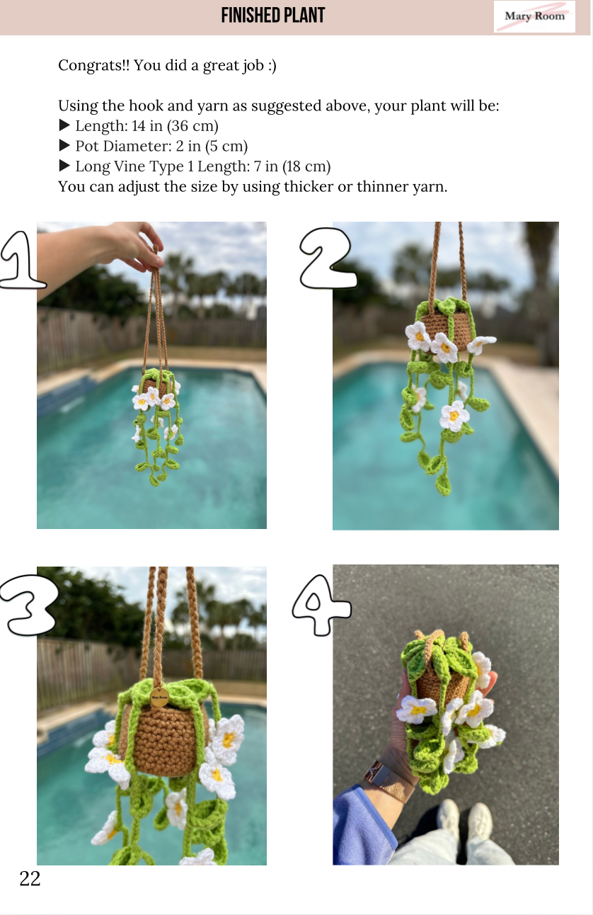 Crochet pattern assembly guide with four step-by-step process photos