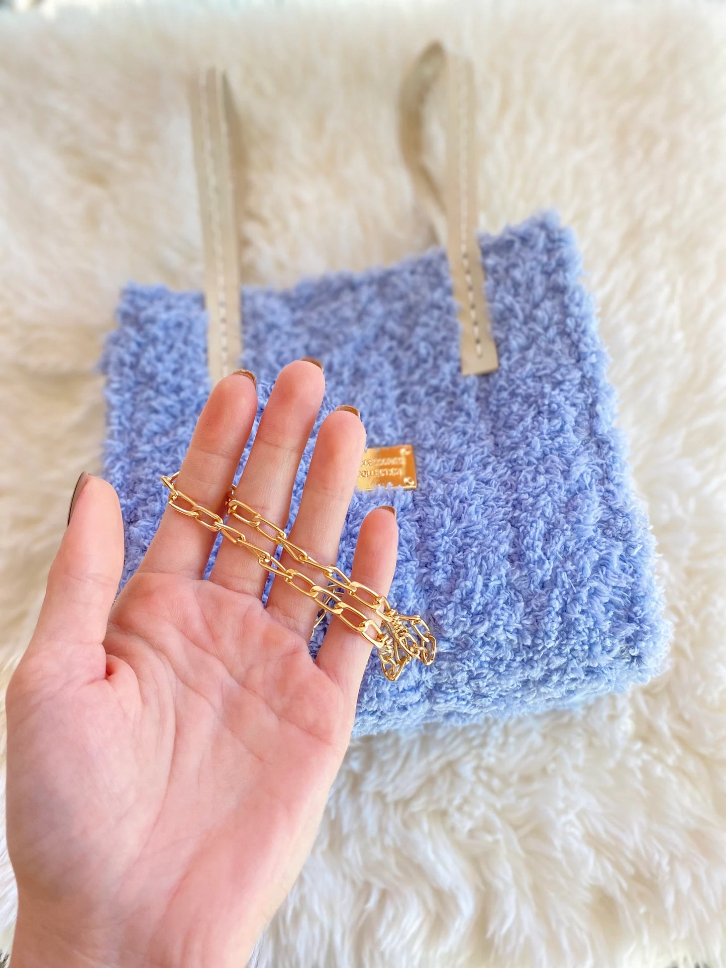 Fluffy Blue Tote Bag