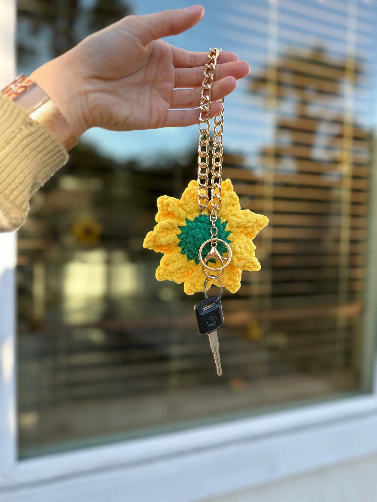 Plush Sunflower Keychain