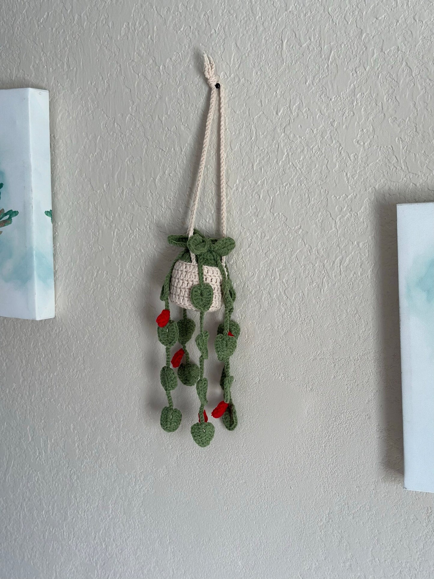 Hanging Plant with Red Flowers