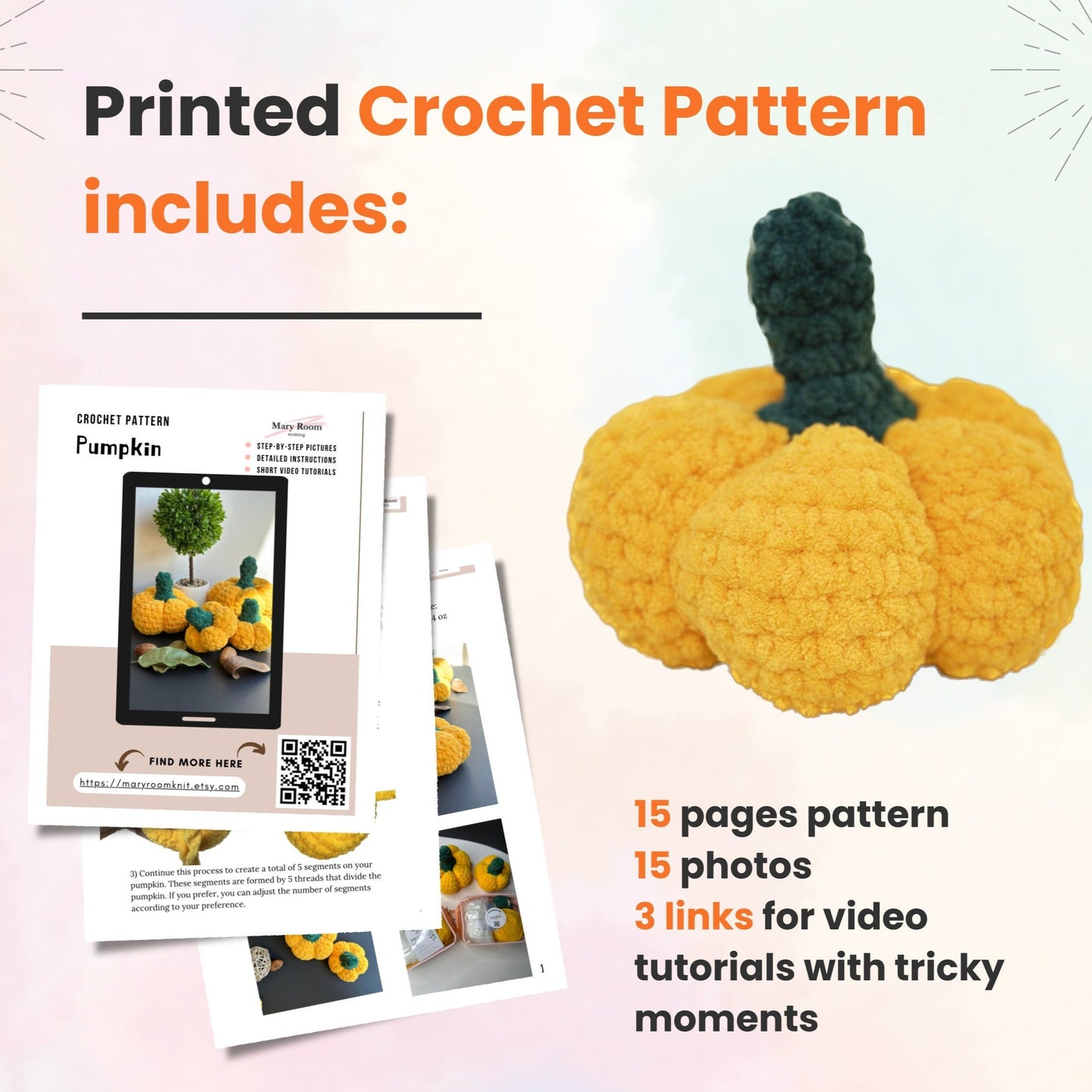 DIY Crochet Kit: Halloween Pumpkin