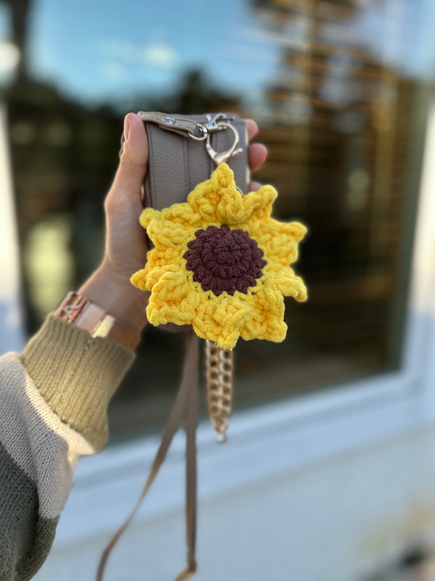 Plush Sunflower Keychain