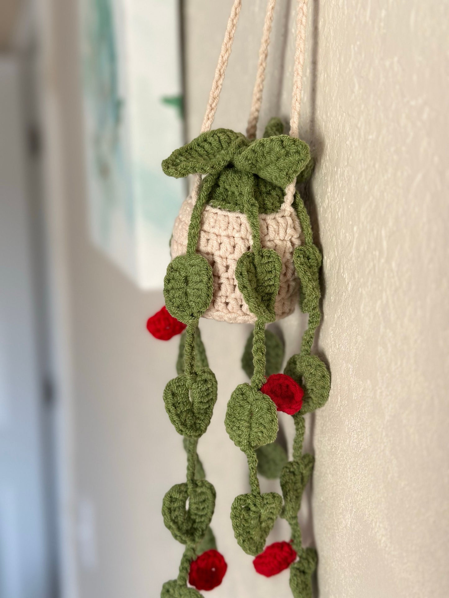 Hanging Plant with Red Flowers