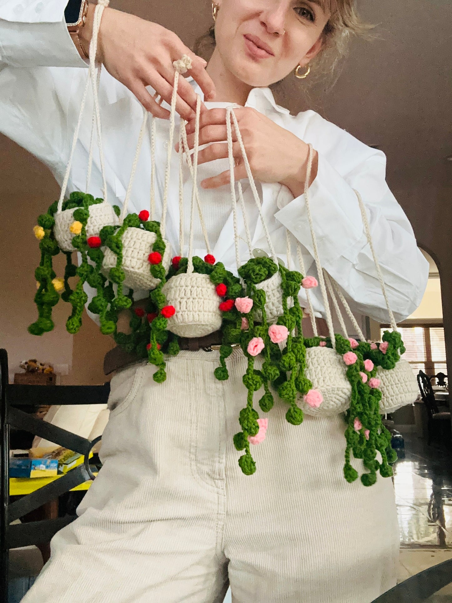 String of Pearls with Flowers
