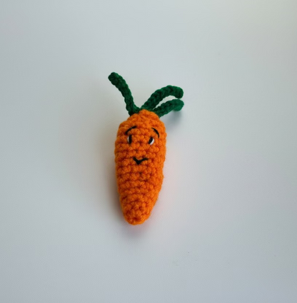 Handmade carrot crochet acrylic yarn with hair clip