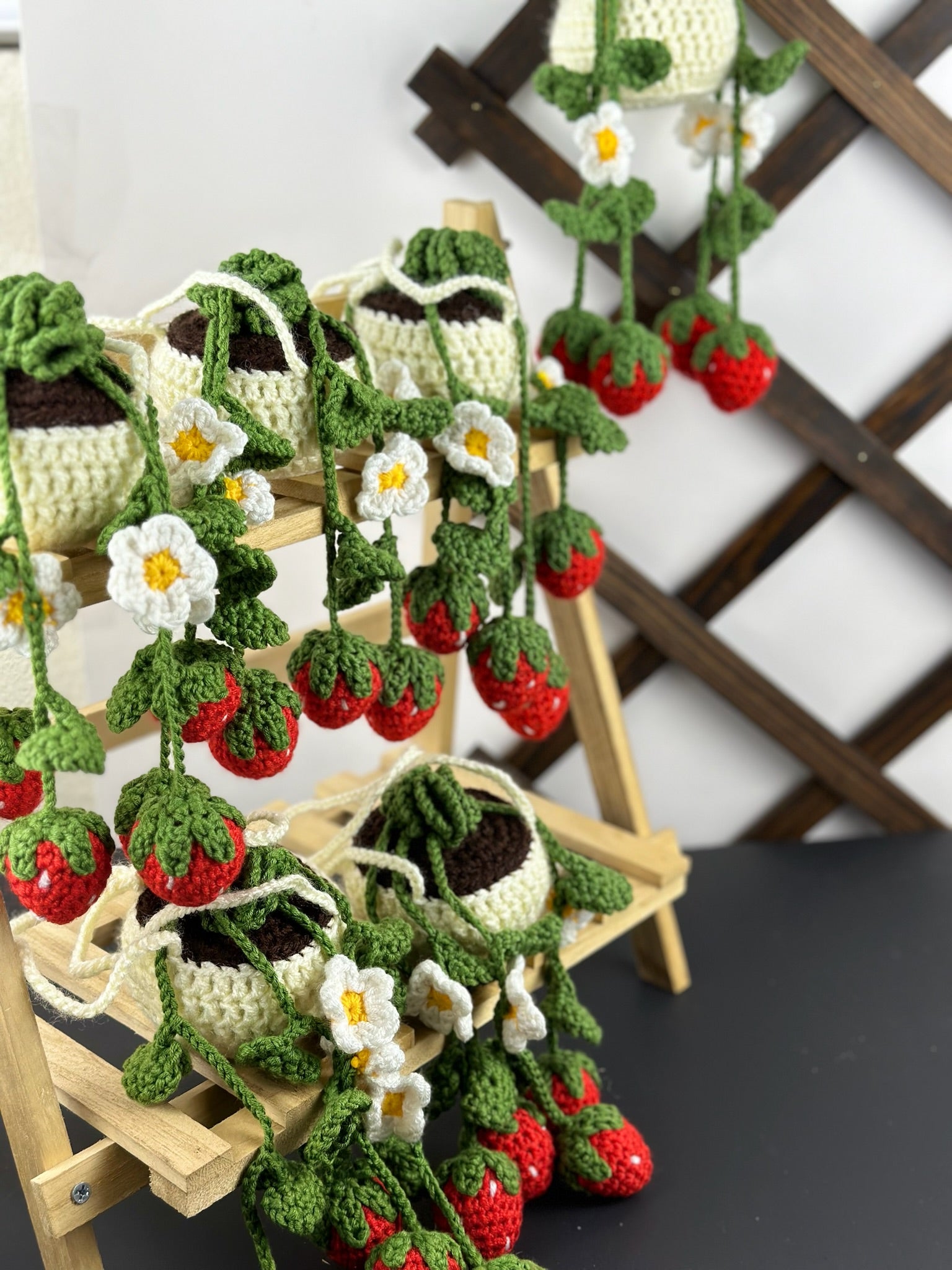 strawberry hanging plants Crochet Strawberry Plant – Handmade Hanging Decor Giftv – Mary Room