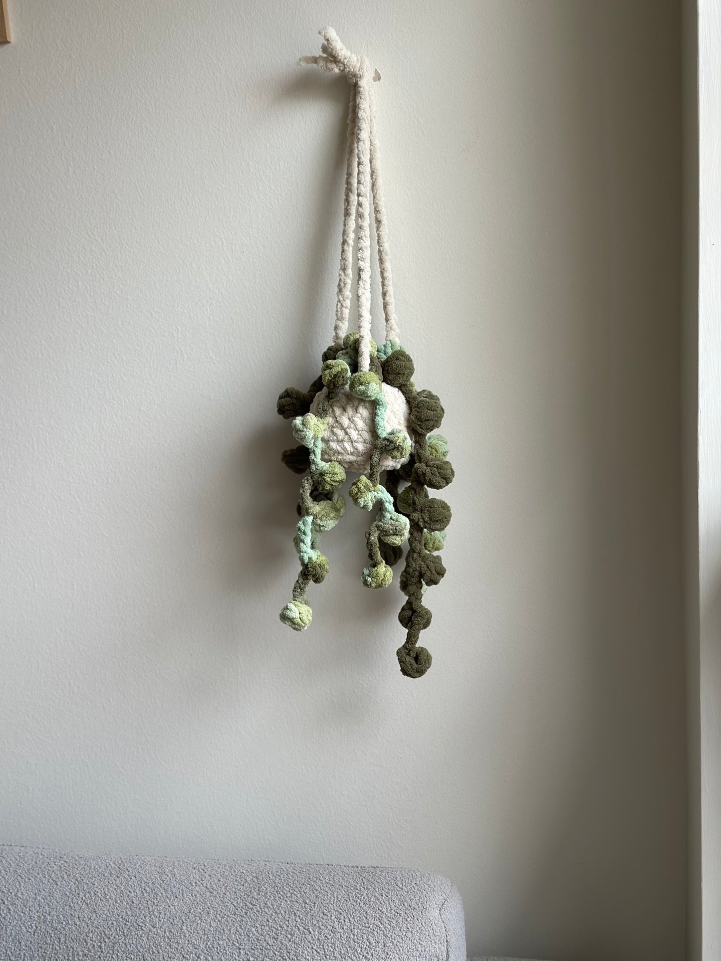 Handmade crochet String of Pearls plush plant home decor by Mary Room