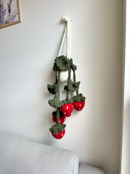 Handmade crochet plush Strawberry Plant home decor by Mary Room