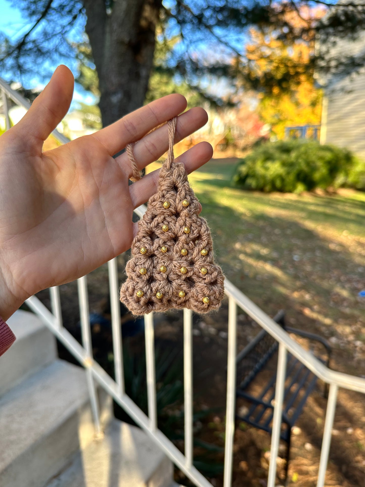 Mini crochet Christmas ornament keychain for holiday gifts
