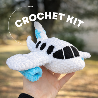 Crochet kit Airplane from plush yarn