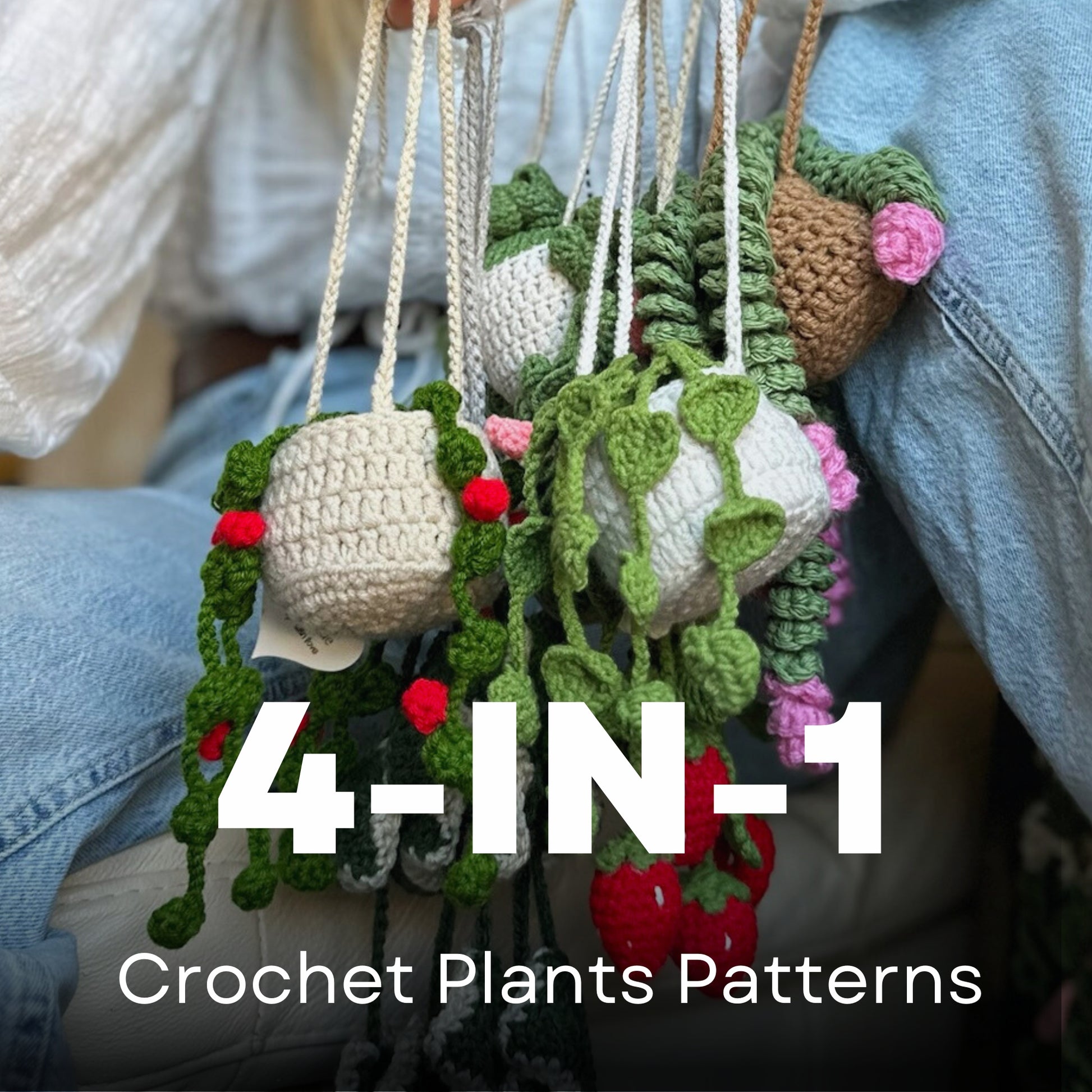 hanging plant crochet pattern 4-in-1 Crochet Hanging Plants Pattern – Amigurumi PDF Bundle – Mary Room