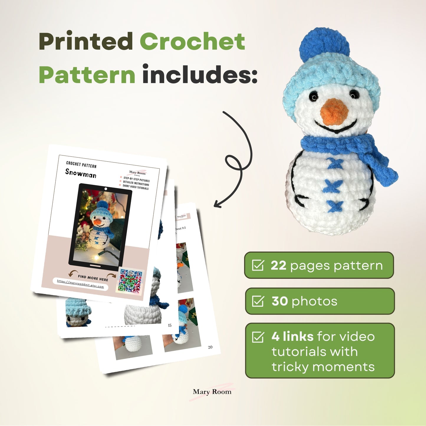 CROCHET CHRISTMAS SNOWMAN PATTERN