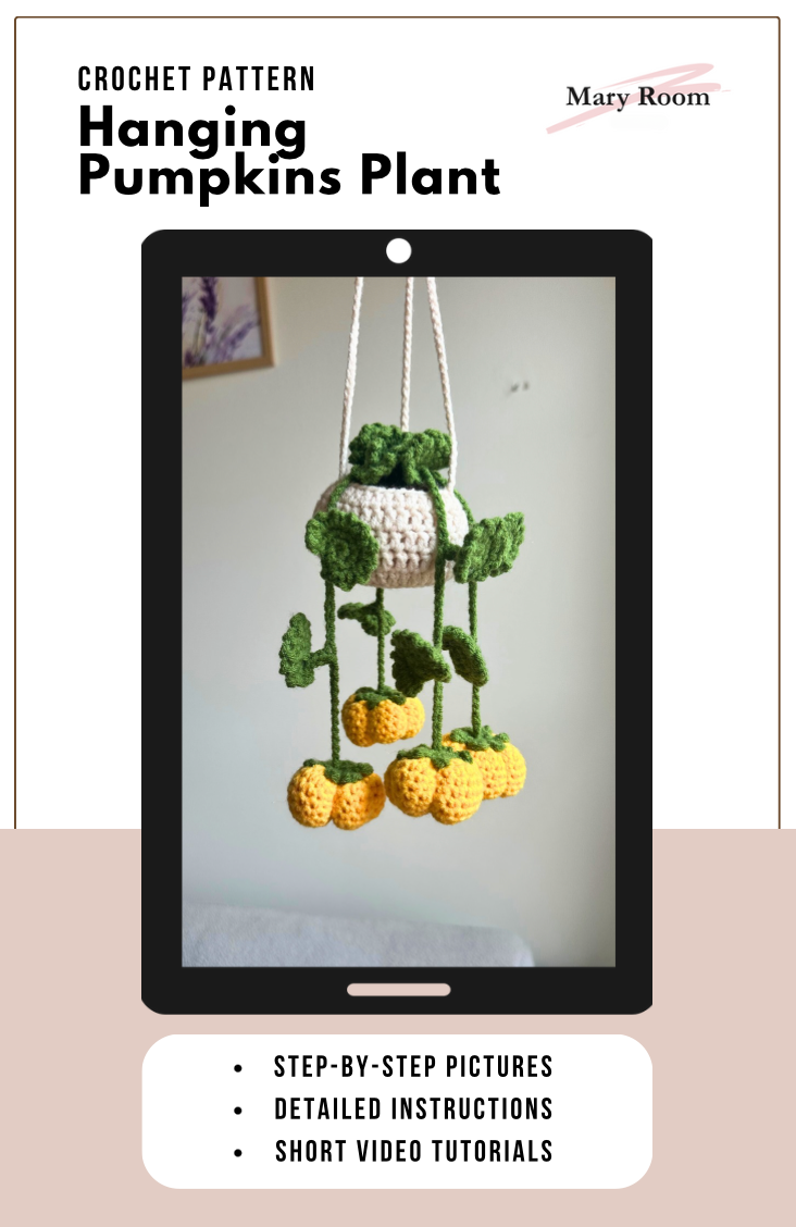 Crochet Halloween pumpkins pattern PDF download including photo tutorials and video links for easy crafting.