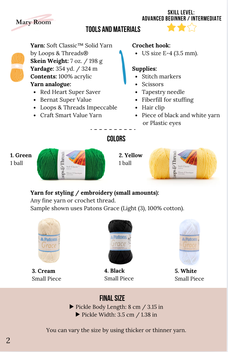 Crochet Anti-Stress Pickle Clicker Pattern