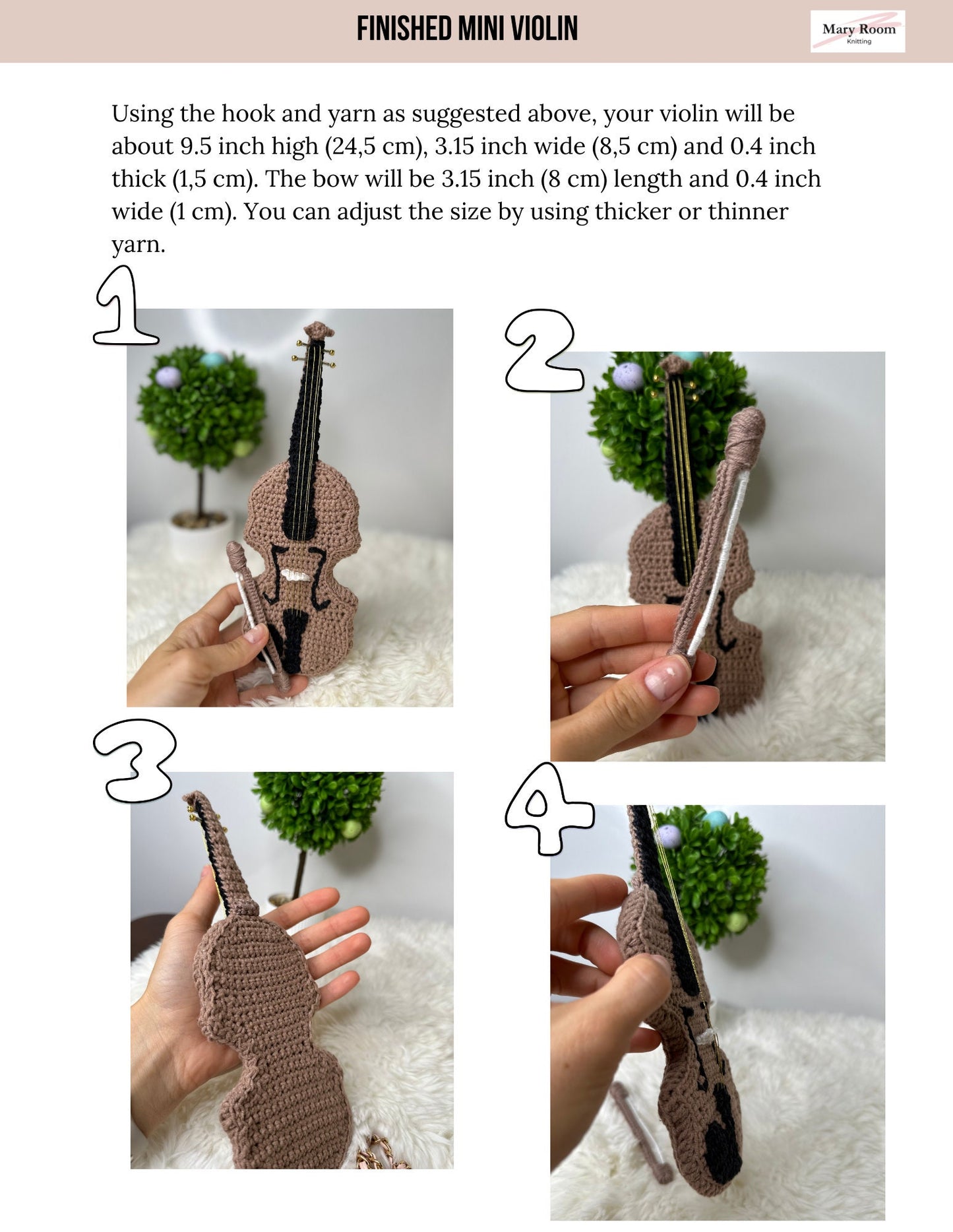 CROCHET MINI VIOLIN PATTERN