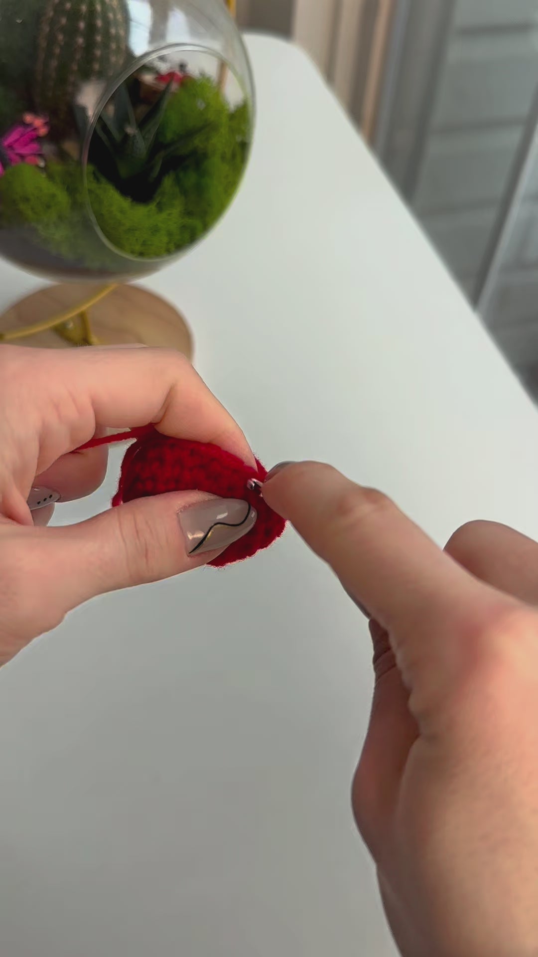 Step-by-step crochet in progress: DIY Crochet Kit for Valentine’s Day (Kissing Bears)